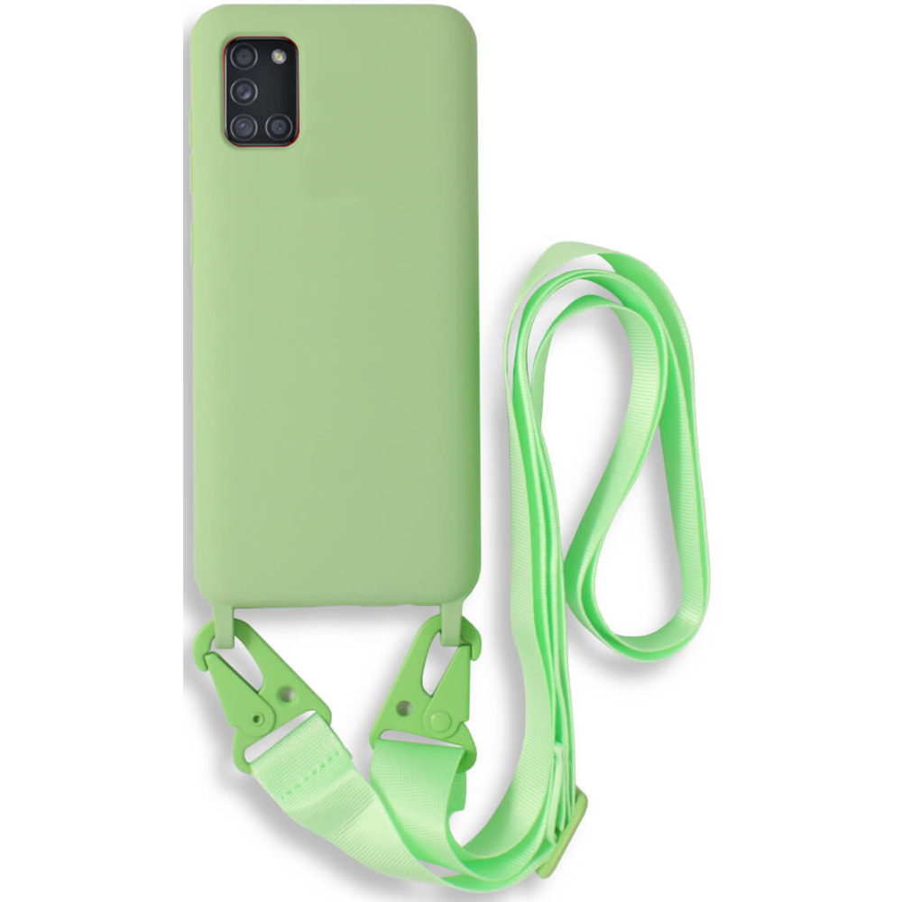 Bodycell Θήκη Σιλικόνης με Λουράκι Λαιμού - Samsung Galaxy A31 - Green (5206015001352)