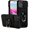 Bodycell Armor Slide - Ανθεκτική Θήκη Apple iPhone SE 2022 / 2020 / 8 / 7 με Κάλυμμα για την Κάμερα & Μεταλλικό Ring Holder - Black (5206015005138)