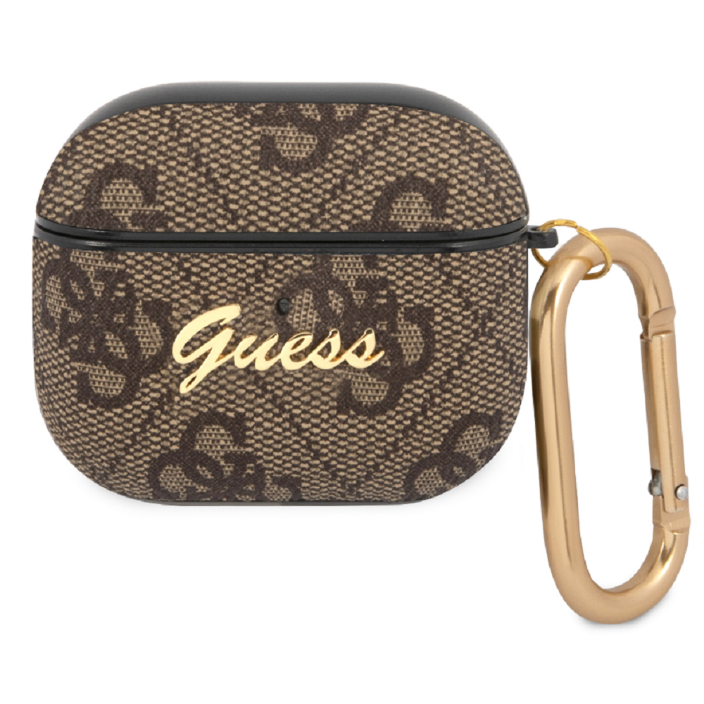 Guess Script Metal Logo Collection - Σκληρή Θήκη για AirPods 3rd Gen - Brown (GUA34GSMW)
