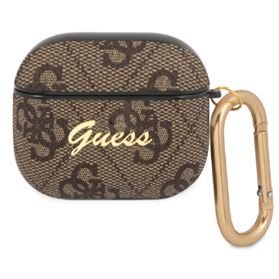 Guess Script Metal Logo Collection - Σκληρή Θήκη για AirPods 3rd Gen - Brown (GUA34GSMW)