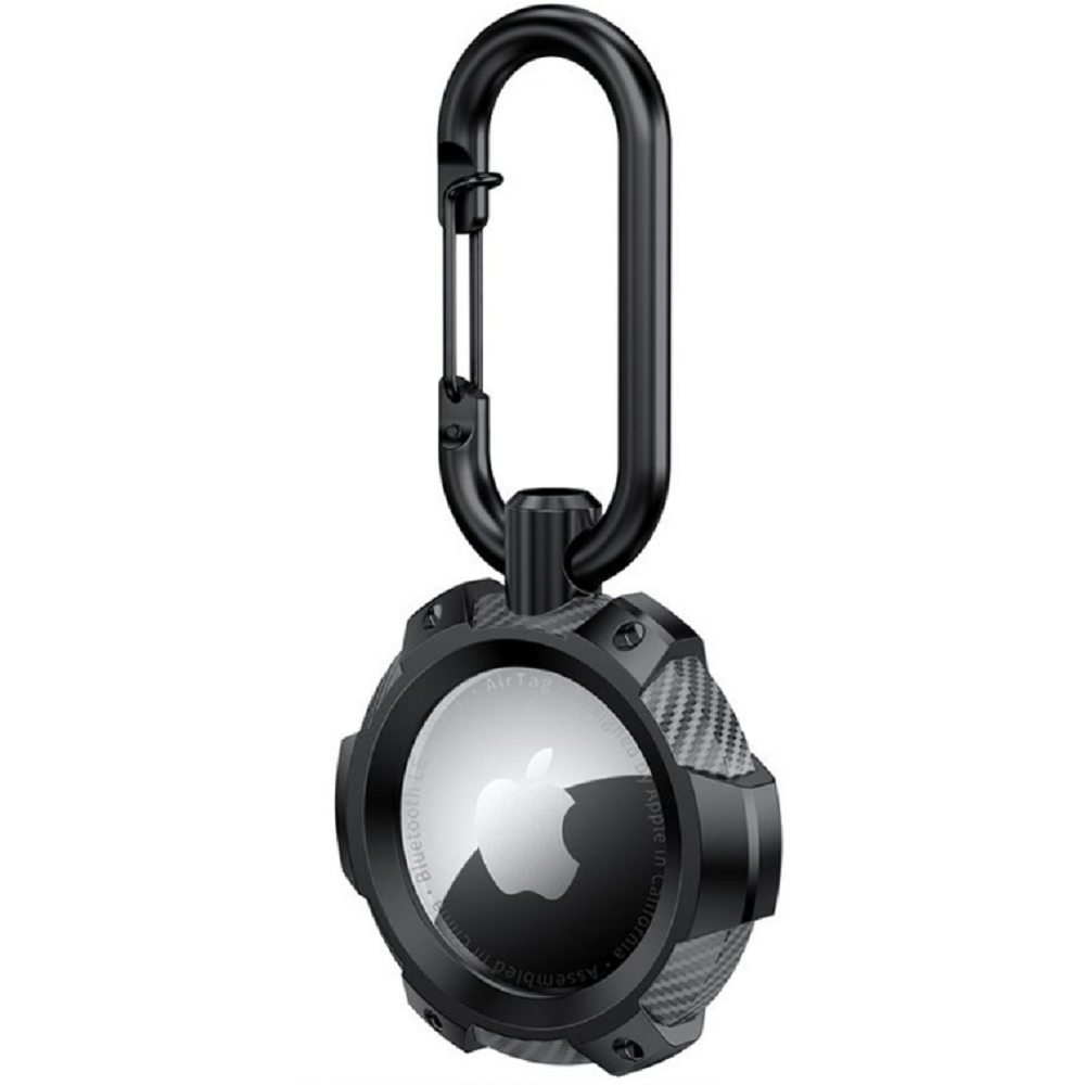 Tech-Protect TPU Carbon - Θήκη / Μπρελόκ Σιλικόνης Apple AirTag - Black (9589046924002)