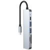 Tech-Protect V4 Hub Adapter 6 in 1 - Type-C Αντάπτορας Αλουμινίου Με 2 x USB-A / 1 x Type-C / 1 x 4K HDMI / 1 x SD & MicroSD - Grey (9589046919343)