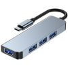 Tech-Protect V1 Hub Adapter 4 in 1 - Type-C Αντάπτορας Αλουμινίου Με 4 x USB-A - Grey (9589046919367)