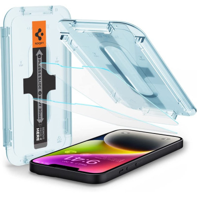 Spigen Tempered Glass GLAS.tR EZ Fit - Αντιχαρακτικό Γυαλί Οθόνης Apple iPhone 16e / 14 / 13 / 13 Pro - 2 Τεμάχια (AGL03385)