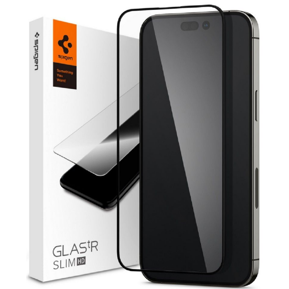 Spigen GLAS.tR Slim HD - Αντιχαρακτικό Fullface Γυάλινο Tempered Glass - Apple iPhone 14 Pro Max - Black (AGL05209)