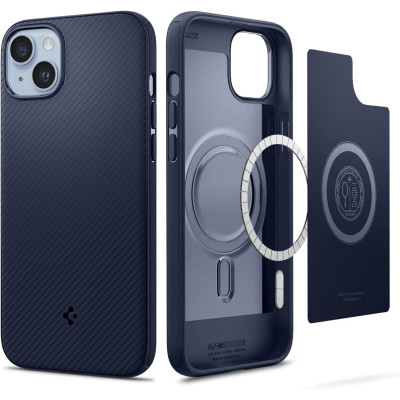 Spigen Mag Armor MagFit - Θήκη Σιλικόνης MagSafe Apple iPhone 15 Plus / 14 Plus - Navy Blue (ACS04919)