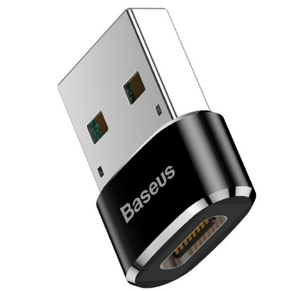 Baseus Converter - Αντάπτορας USB-A (male) σε Type-C (female) - 3A - Black (CAAOTG-01)
