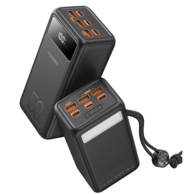 Veger Tank Lite PowerBank με Ψηφιακή Οθόνη LED / Φακό & Πυξίδα - Φορητή Μπαταρία Φόρτισης με 3 x USB-Α / 1 x Type-C - 50000mAh - 22.5W - Black (WP5001)
