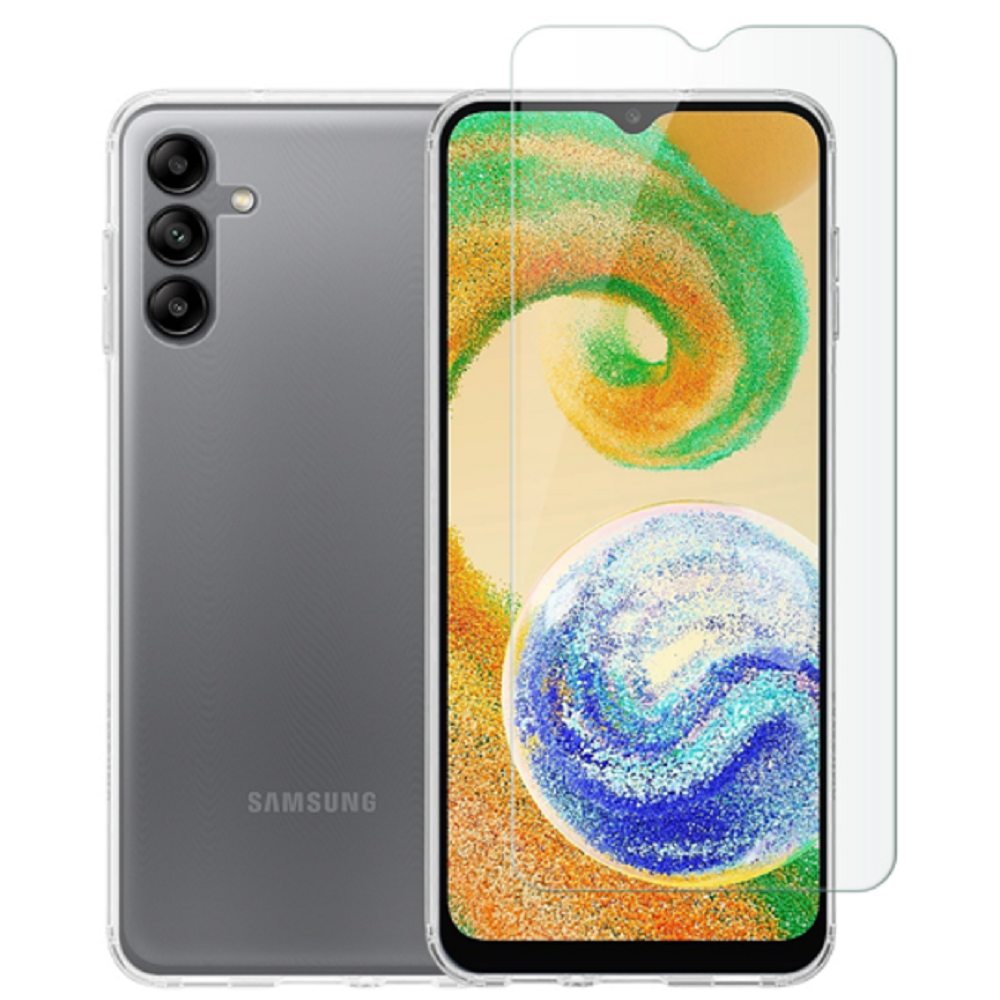 Vivid Σετ Διάφανη Θήκη Σιλικόνης & Tempered Glass - Samsung Galaxy A04s - Transparent (VIGELLY260GLASSTN)