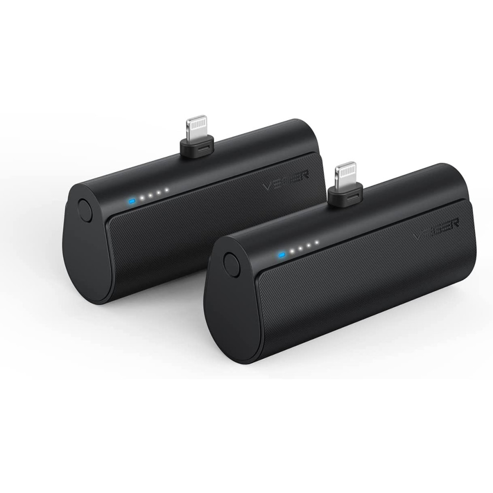 Veger PowerBank PlugOn-L - Φορητή Μπαταρία Φόρτισης με Ενσωματωμένο Lightning - 5000mAh - 20W - Black (V0556P)