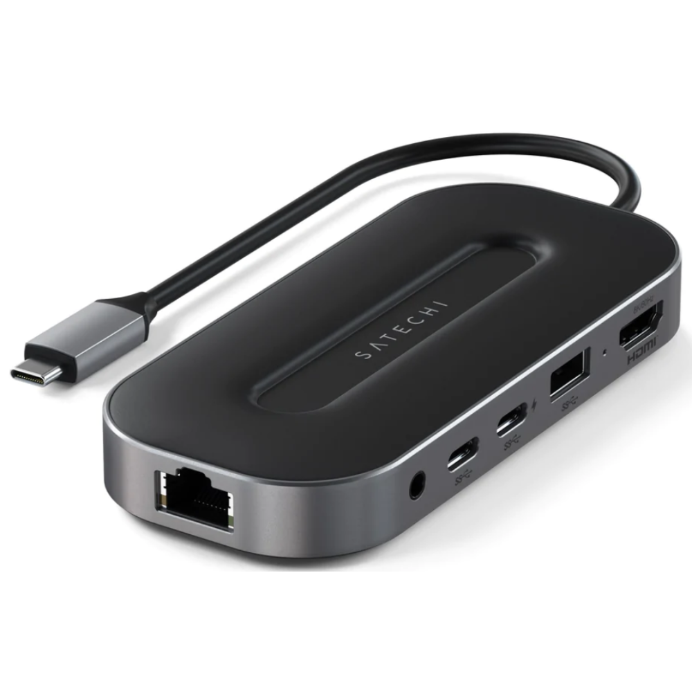 Satechi USB4 Multiport W2.5G Ethernet Αντάπτορας με 2 x Type-C / 1 x Ethernet / 1 x USB-A / 1 x HDMI 8K / 1 x 3.5mm Jack - Space Gray (ST-U4MGEM)