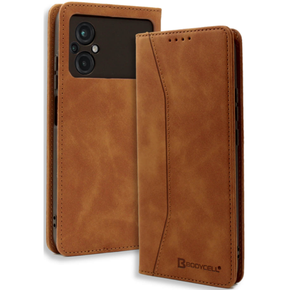 Bodycell Θήκη - Πορτοφόλι Xiaomi Poco M5 - Brown (5206015017247)