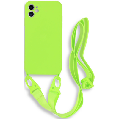 Bodycell Θήκη Σιλικόνης με Λουράκι Λαιμού - Apple iPhone 11 - Light Green (5206015000140)