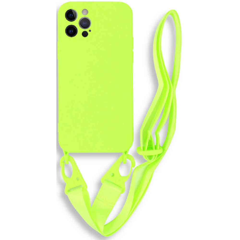 Bodycell Θήκη Σιλικόνης με Λουράκι Λαιμού - Apple iPhone 12 Pro - Light Green (5206015000232)