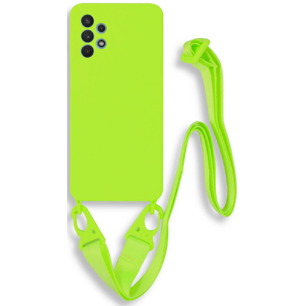 Bodycell Θήκη Σιλικόνης με Λουράκι Λαιμού - Samsung Galaxy A32 5G - Light Green (5206015001437)
