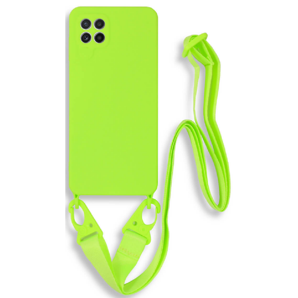 Bodycell Θήκη Σιλικόνης με Λουράκι Λαιμού - Samsung Galaxy A22 5G - Light Green (5206015001291)