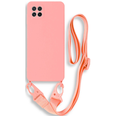 Bodycell Θήκη Σιλικόνης με Λουράκι Λαιμού - Samsung Galaxy A22 5G - Pink (5206015001307)