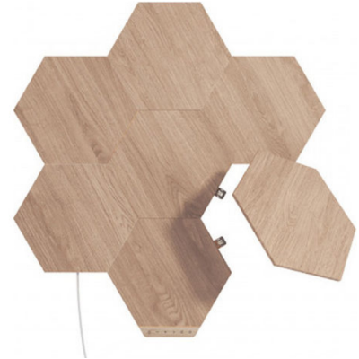 Nanoleaf Elements Wood Look Hexagons Starter Kit - Αρθρωτές Συνθέσεις LED Φωτισμού - 7 Τεμάχια (NL52-K-7002HB-7PK)