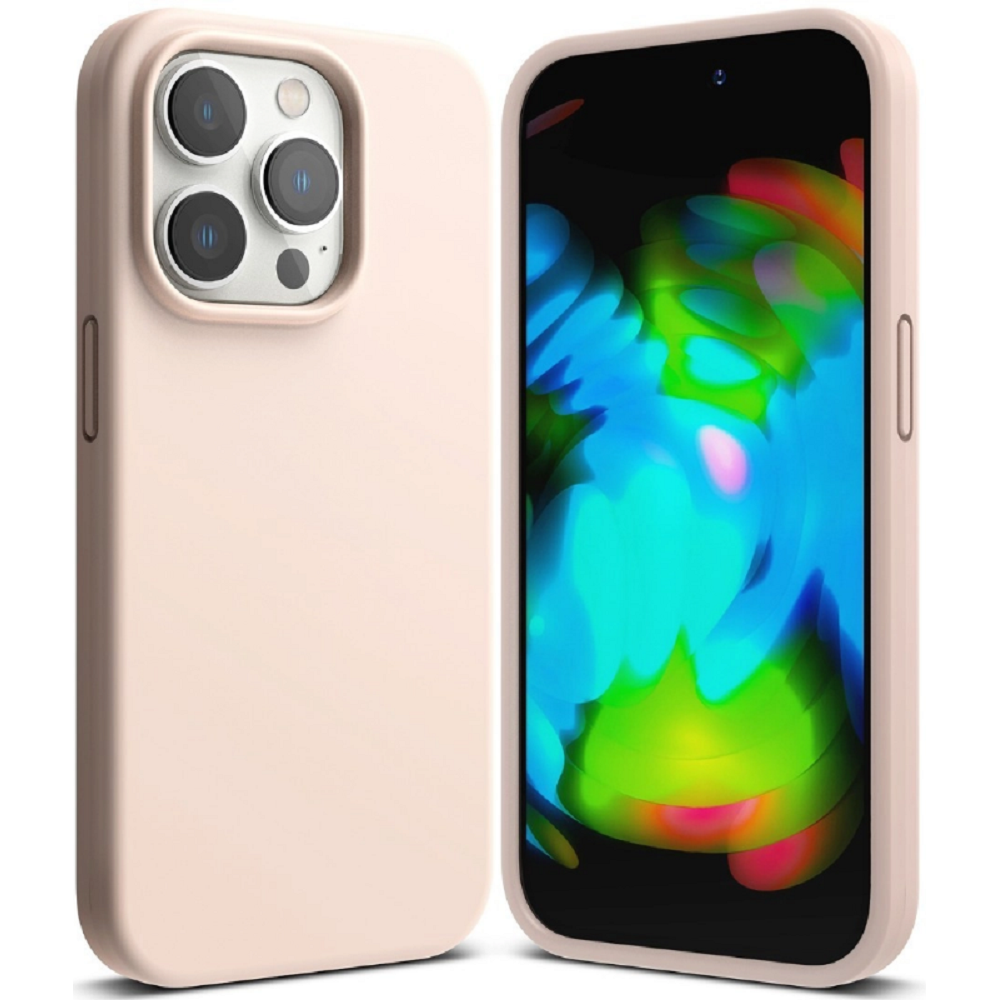 Ringke Silicone - Ανθεκτική Θήκη Σιλικόνης - Apple iPhone 14 Pro Max - Pink Sand (8809881262581)