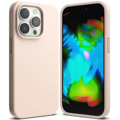 Ringke Silicone - Ανθεκτική Θήκη Σιλικόνης - Apple iPhone 14 Pro Max - Pink Sand (8809881262581)