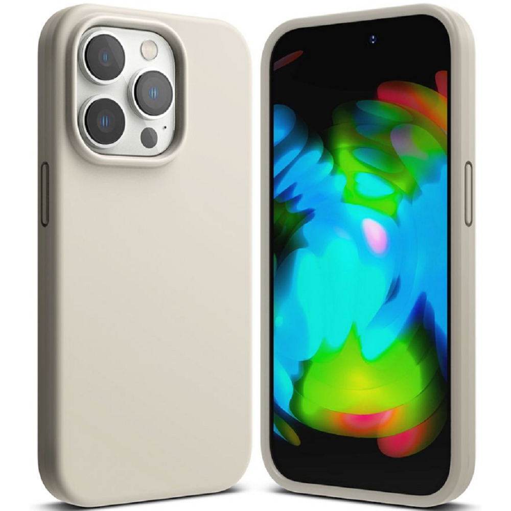 Ringke Silicone - Ανθεκτική Θήκη Σιλικόνης - Apple iPhone 14 Pro - Stone (8809881263090)
