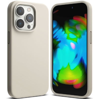 Ringke Silicone - Ανθεκτική Θήκη Σιλικόνης - Apple iPhone 14 Pro - Stone (8809881263090)