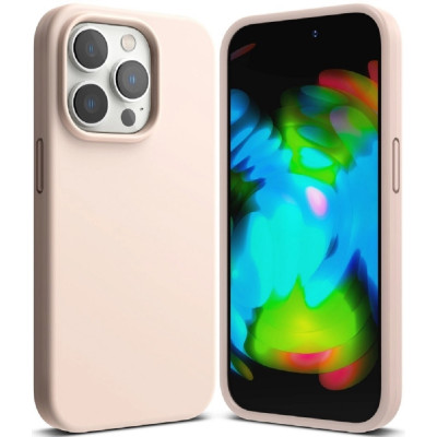 Ringke Silicone - Ανθεκτική Θήκη Σιλικόνης - Apple iPhone 14 Pro - Pink Sand (8809881263120)