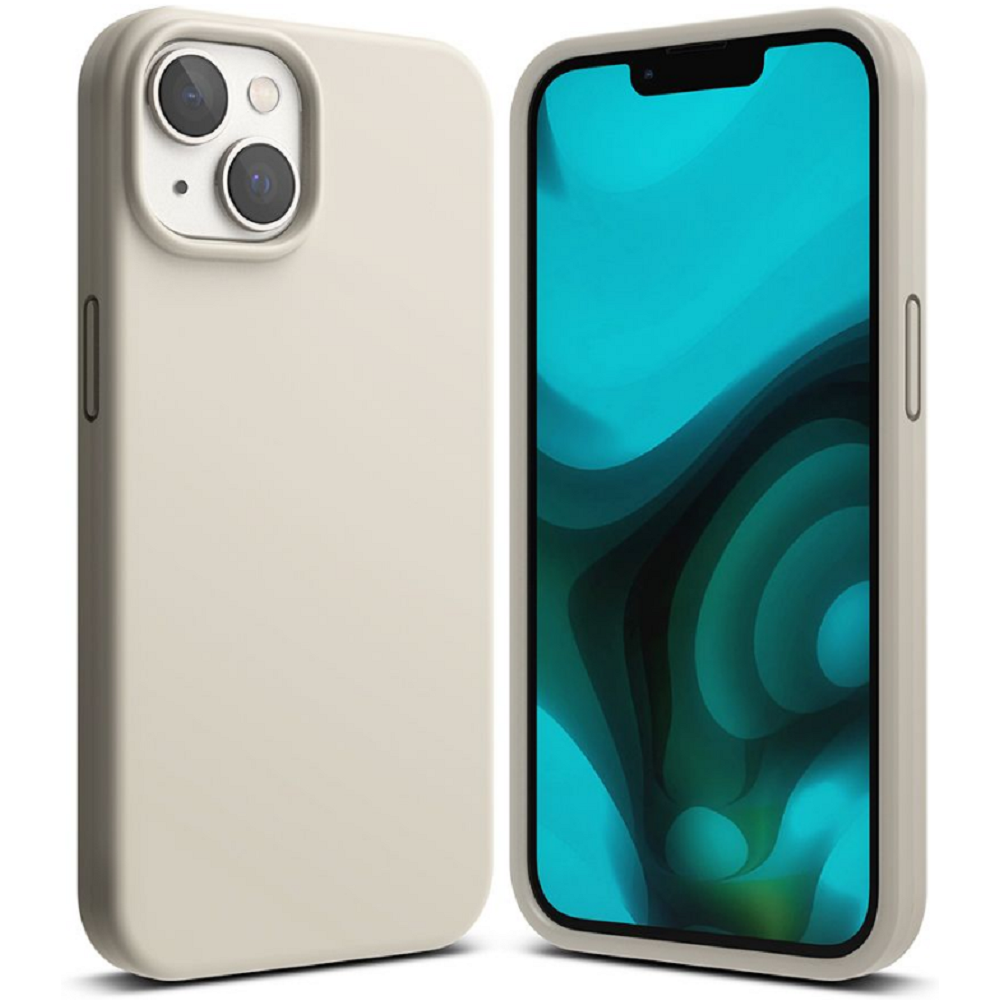 Ringke Silicone - Ανθεκτική Θήκη Σιλικόνης - Apple iPhone 15 Plus / 14 Plus - Stone (8809881263656)