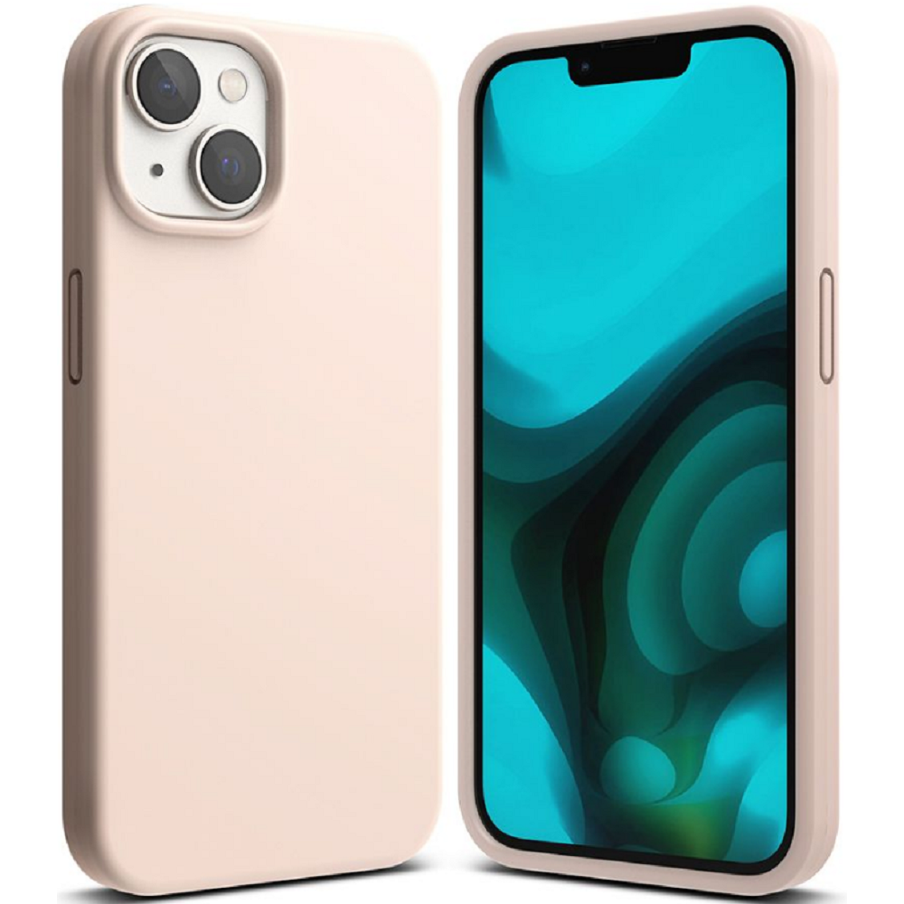 Ringke Silicone - Ανθεκτική Θήκη Σιλικόνης - Apple iPhone 15 Plus / 14 Plus - Pink Sand (8809881263687)