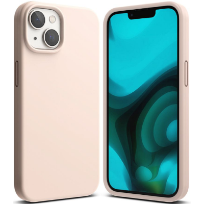 Ringke Silicone - Ανθεκτική Θήκη Σιλικόνης - Apple iPhone 15 Plus / 14 Plus - Pink Sand (8809881263687)
