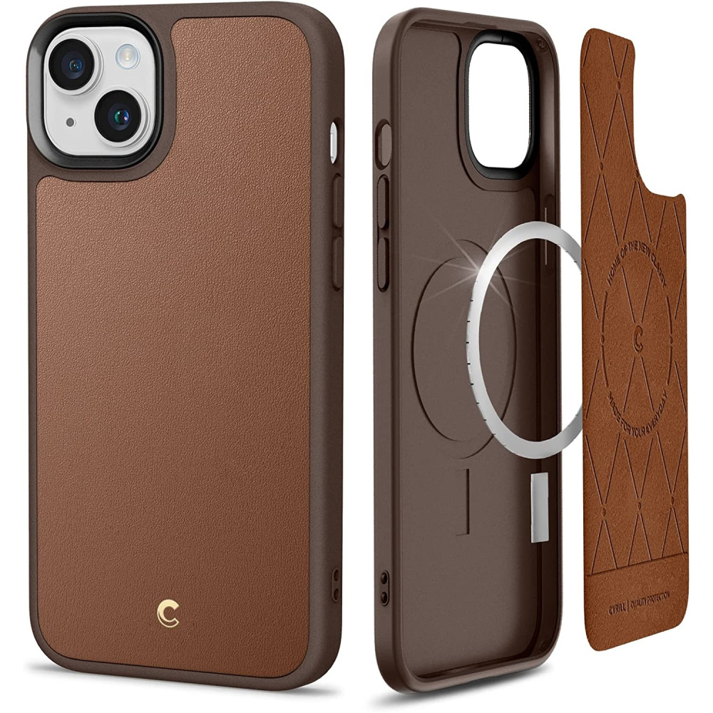 Spigen Cyrill Kajuk Mag Θήκη MagSafe με Λουράκι Χειρός - Apple iPhone 15 Plus / 14 Plus - Saddle Brown (ACS04947)