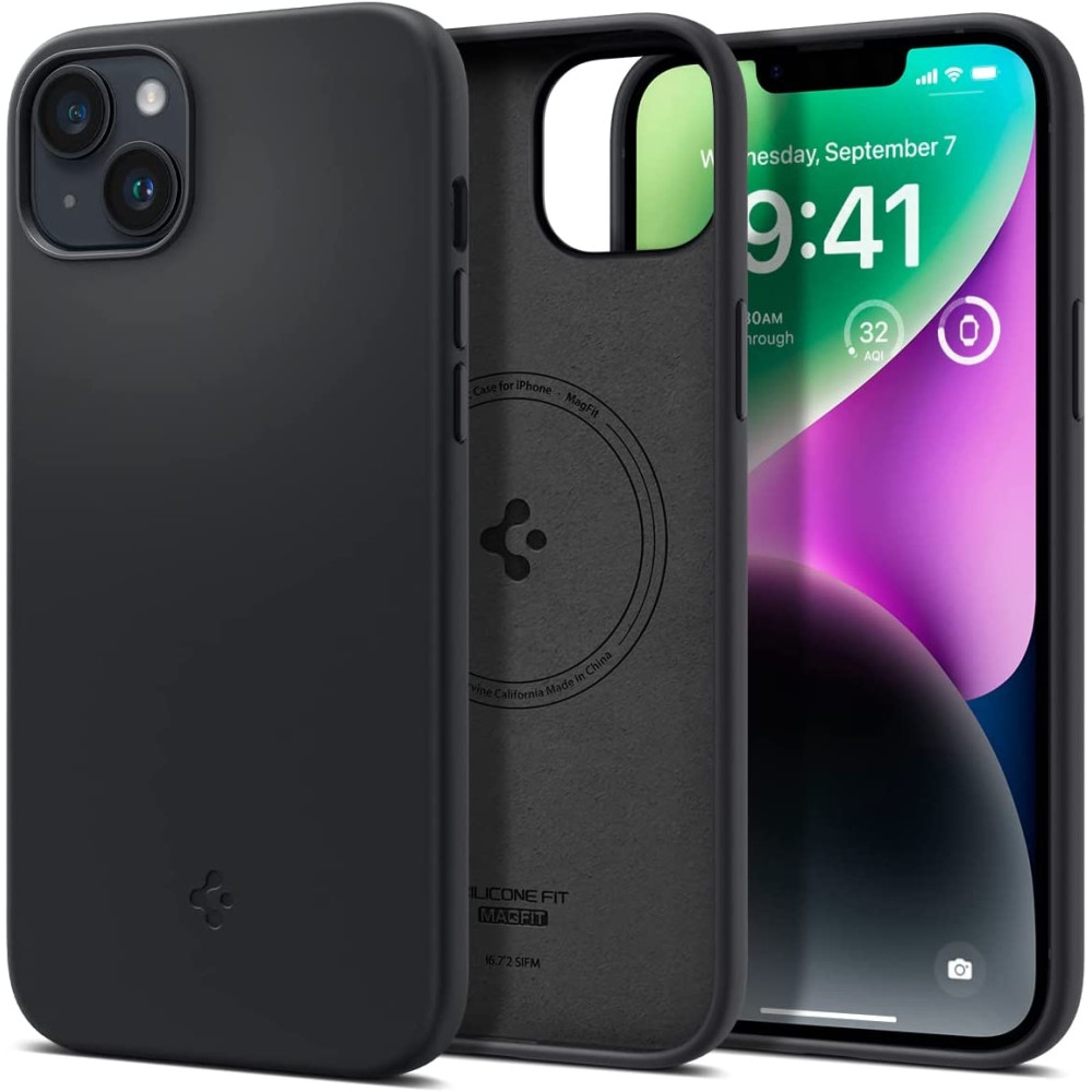 Spigen Silicone Fit MagFit - MagSafe Θήκη Σιλικόνης Apple iPhone 15 Plus / 14 Plus - Black (ACS04920)