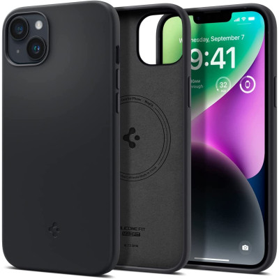 Spigen Silicone Fit MagFit - MagSafe Θήκη Σιλικόνης Apple iPhone 15 Plus / 14 Plus - Black (ACS04920)
