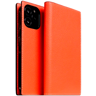 SLG Design D8 Neon Full Grain Leather - Δερμάτινη Θήκη - Πορτοφόλι Flip Apple iPhone 14 Pro Max - Coral (SD-D8N-DC-IP14PM-CR)