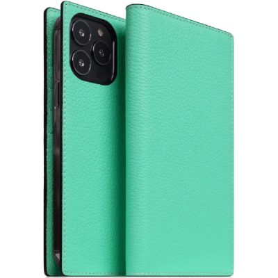 SLG Design D8 Neon Full Grain Leather - Δερμάτινη Θήκη - Πορτοφόλι Flip Apple iPhone 14 Pro Max - Teal (SD-D8N-DC-IP14PM-TL)