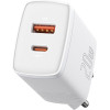 Φορτιστής Baseus Compact Quick Charger Γρήγορος Ταξιδιού με 1 x USB-A / 1 x Type-C 20W - White (CCXJ-B02)