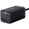 Baseus GaN 3Pro Desktop Fast Charger - Ταχυφορτιστής Tοίχου με Αποσπώμενο Καλώδιο Type-C και Υποδοχές 2 x USB-A / 2 x Type-C - 65W - Black (CCGP040101)