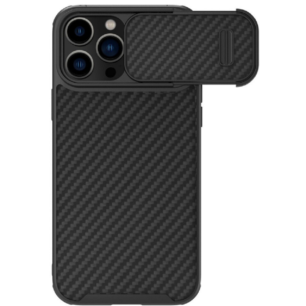 Nillkin Synthetic Fiber S - Σκληρή Θήκη από Ανθρακονήματα με Κάλυμμα για την Κάμερα - Apple iPhone 14 Pro - Black (6902048249783)