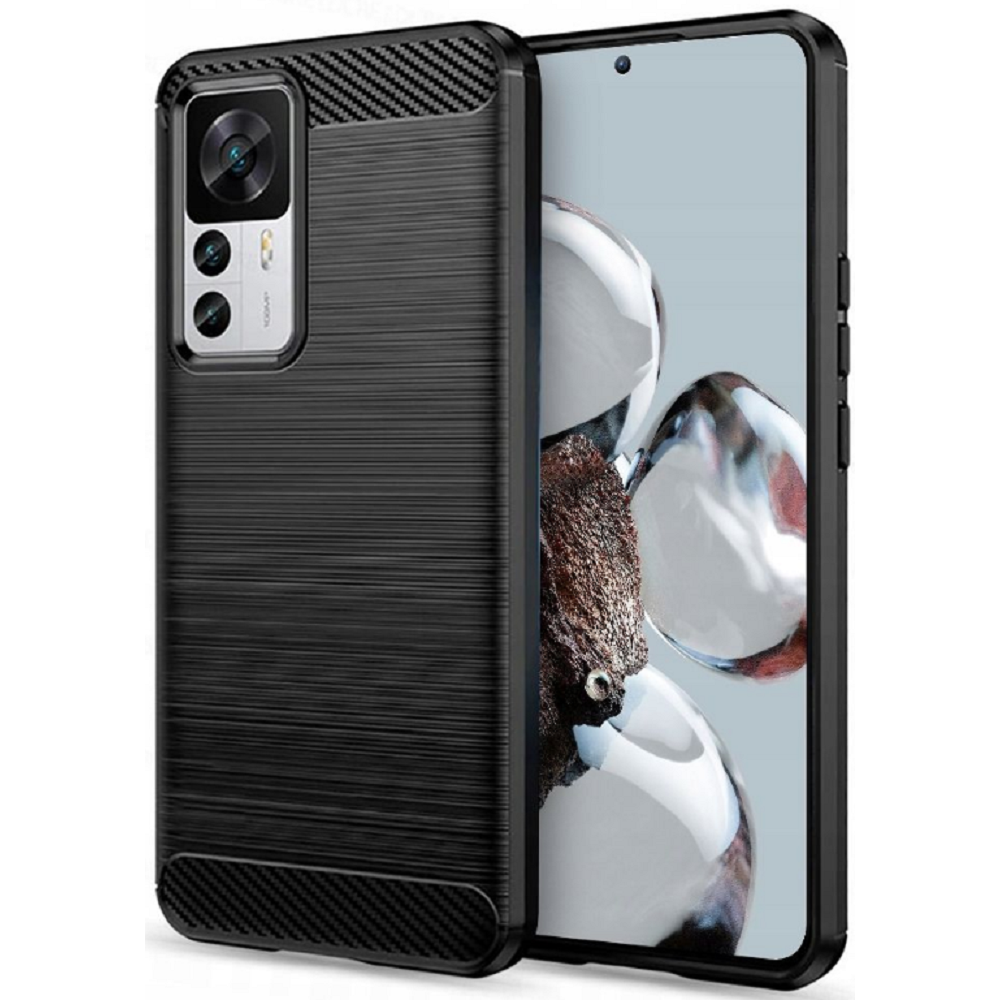 Tech-Protect Θήκη Σιλικόνης Carbon - Xiaomi 12T / 12T Pro - Black (9490713929490)