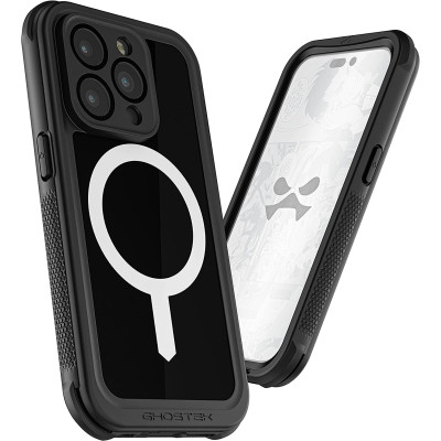 Ghostek Nautical 4 - Ανθεκτική Αδιάβροχη Θήκη MagSafe με Περιστρεφόμενο Κλιπ Ζώνης - Apple iPhone 14 Pro - Black (GHOCAS3181)