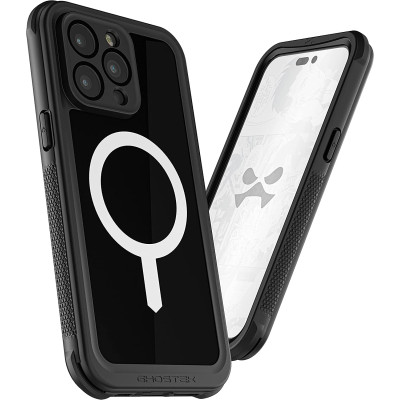 Ghostek Nautical 4 - Ανθεκτική Αδιάβροχη Θήκη MagSafe με Περιστρεφόμενο Κλιπ Ζώνης - Apple iPhone 14 Pro Max - Black (GHOCAS3185)