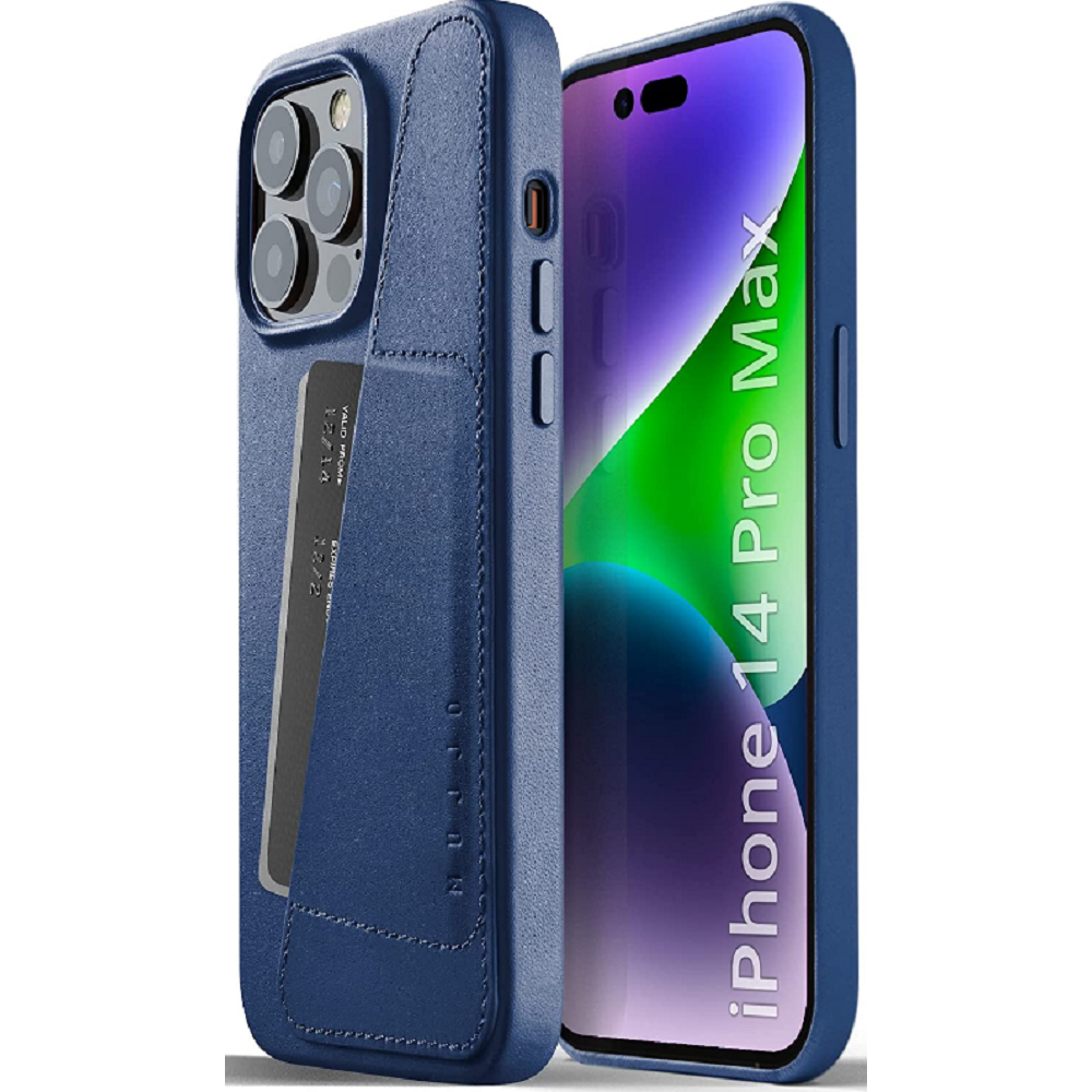 MUJJO Full Leather Wallet Case - Δερμάτινη Θήκη-Πορτοφόλι Apple iPhone 14 Pro Max - Blue (MUJJO-CL-030-BL)