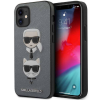 Karl Lagerfeld Saffiano Ikonik Karl's & Choupette's Head - Θήκη Apple iPhone 12 mini - Silver (KLHCP12SSAKICKCSL)