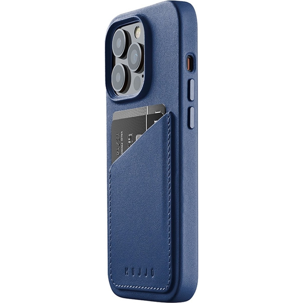 MUJJO Full Leather Wallet Case - Δερμάτινη Θήκη-Πορτοφόλι Apple iPhone 14 Pro - Blue (MUJJO-CL-028-BL)