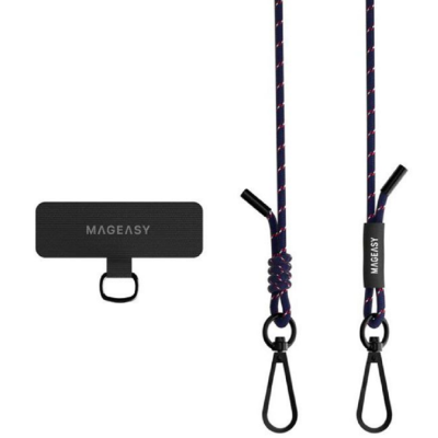 SwitchEasy MagEasy Strap & Strap Card - Αποσπώμενο Λουράκι Λαιμού για Θήκες Κινητών iPhone - Navy Blue (MPHIPH063NB22)