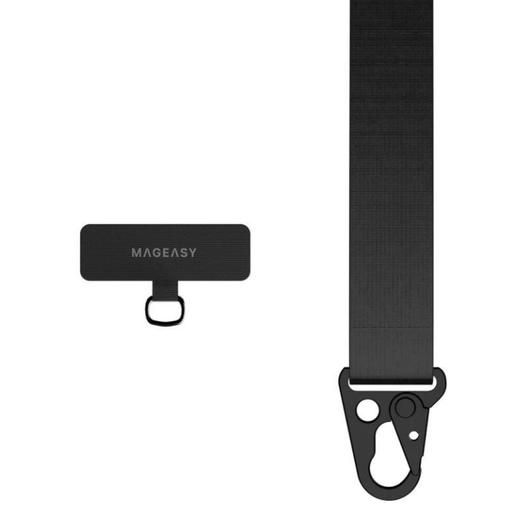 SwitchEasy MagEasy Strap & Strap Card - Αποσπώμενο Λουράκι Λαιμού για Θήκες Κινητών iPhone - Mystery Black (MPHIPH063YB22)