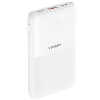 Veger PowerBank S12 - Φορητή Μπαταρία Φόρτισης με 1 x USB-Α / 1 x Type-C - 10000mAh - 20W - White (6970453555829)