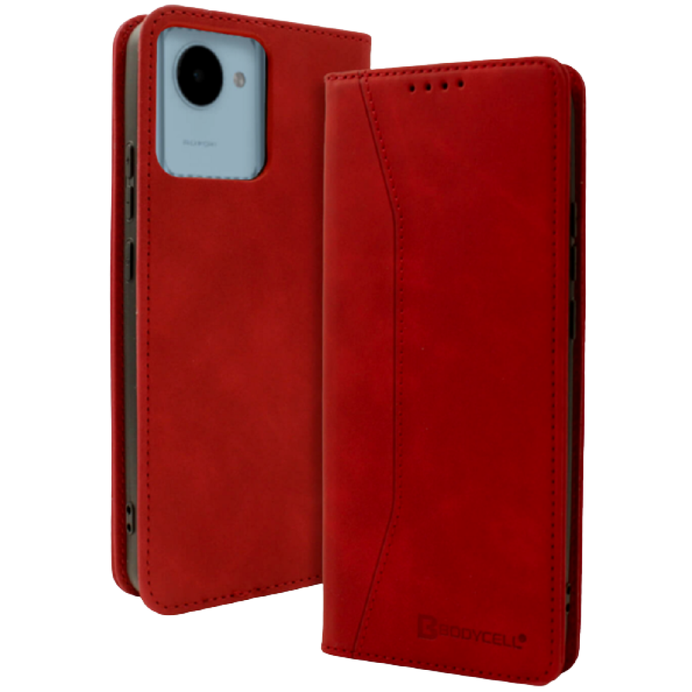 Bodycell Θήκη - Πορτοφόλι Realme C30 - Red (5206015016141)