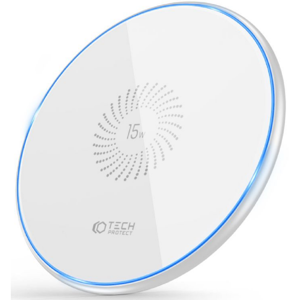 Tech-Protect QI15W-C1 Fast Wireless Charger - Ασύρματος Φορτιστής Qi - 15W - White (9589046926327)