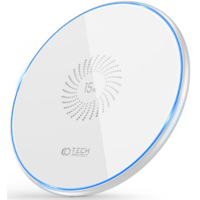 Tech-Protect QI15W-C1 Fast Wireless Charger - Ασύρματος Φορτιστής Qi - 15W - White (9589046926327)